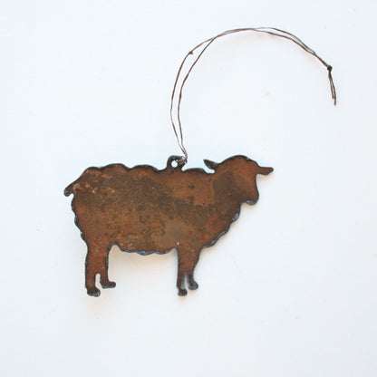 Recycled Metal Sheep Ornament - Made in the USA