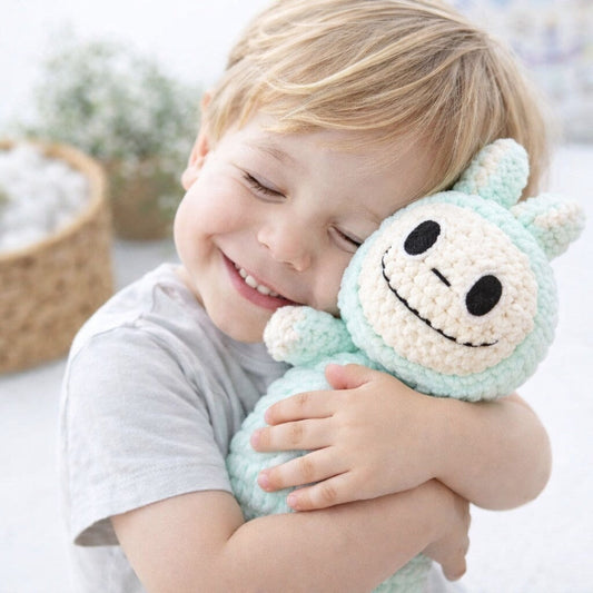 Crocheted Plushie Bunny - Mint (Labubu Inspired)