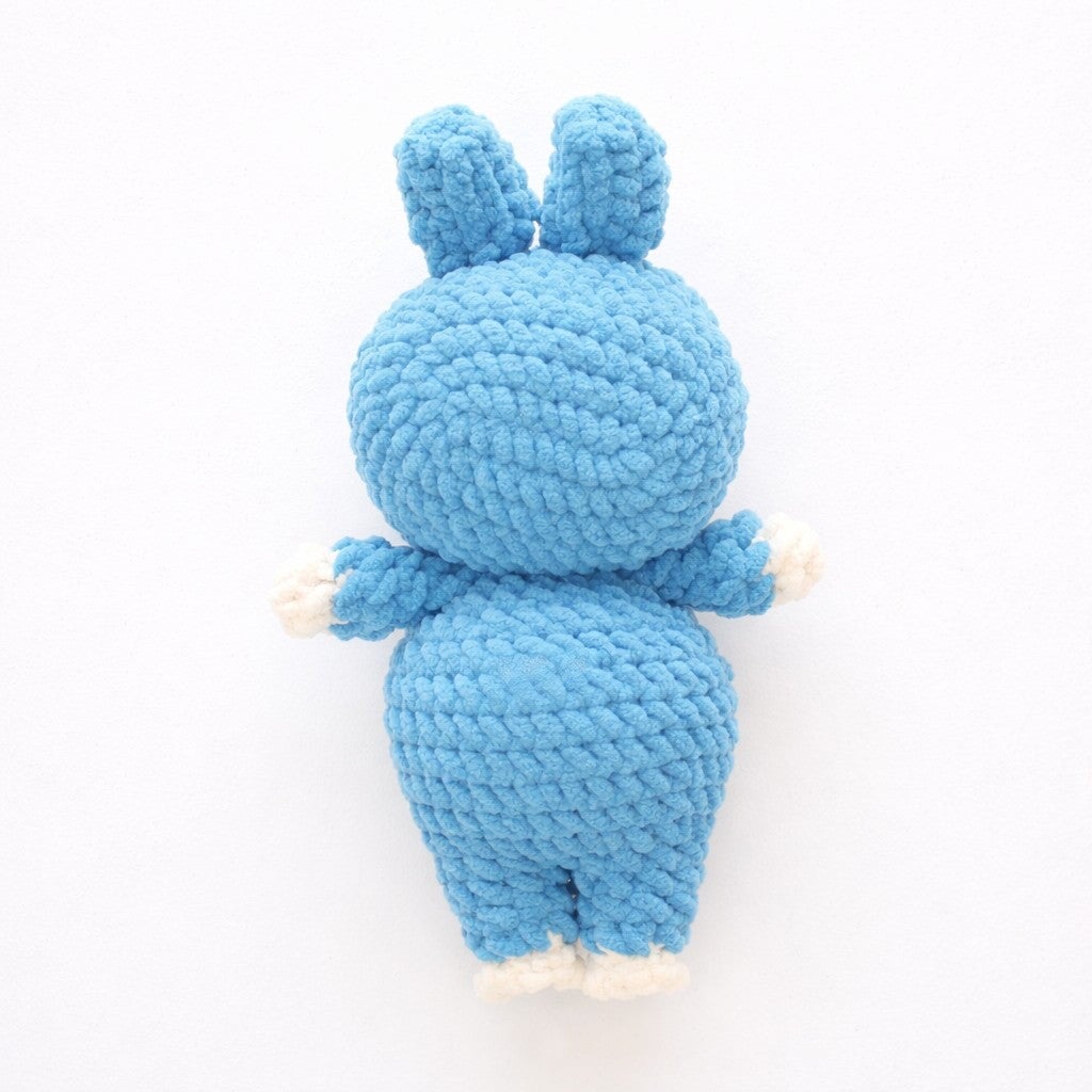Crocheted Plushie Bunny - Blue (Labubu Inspired) - Made in the USA