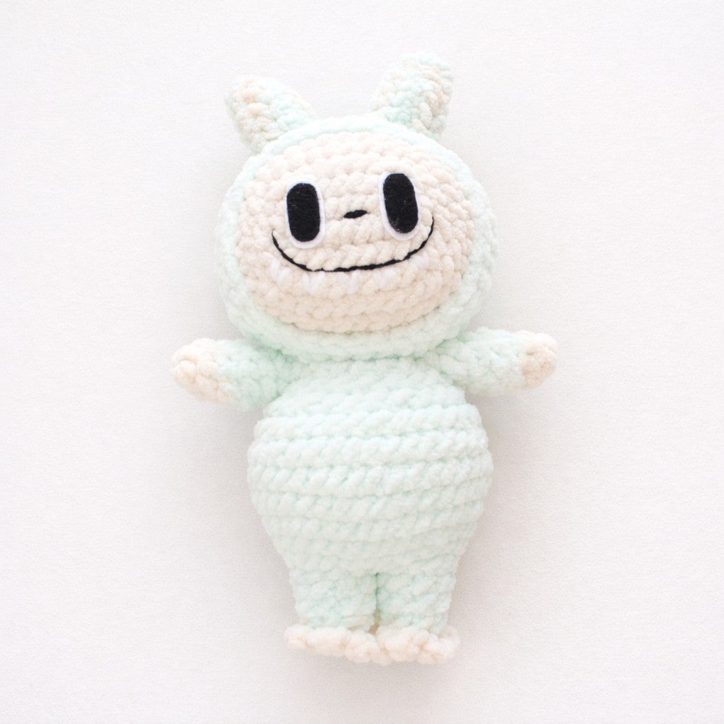 Crocheted Plushie Bunny - Mint (Labubu Inspired) - Made in the USA