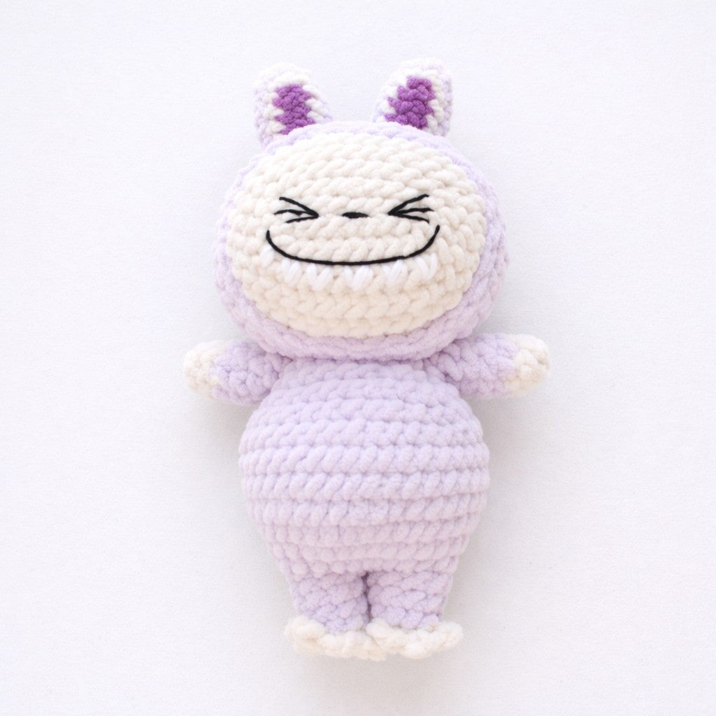 Crocheted Plushie Bunny - Purple (Labubu Inspired) - Made in the USA