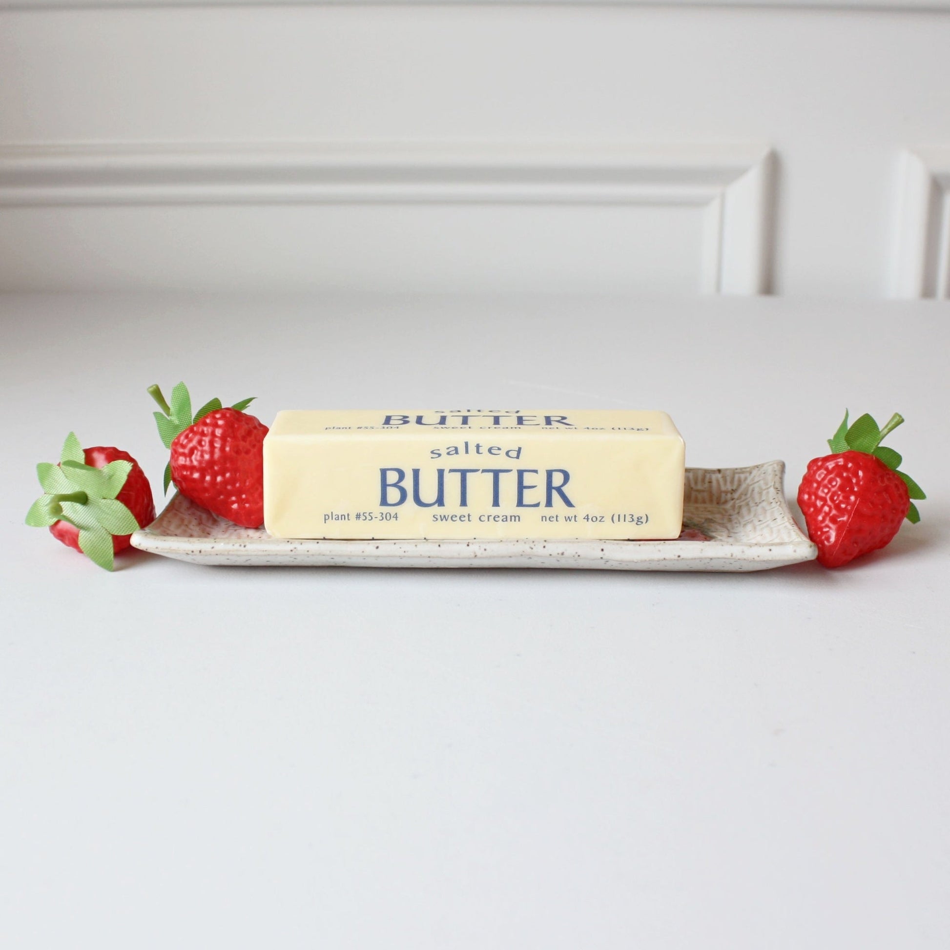 Strawberry Ceramic Butter Dish - Made in the USA