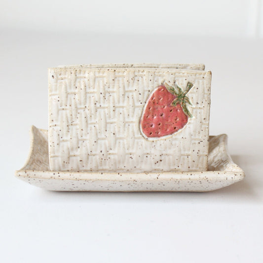 Strawberry Ceramic Sponge Holder - Made in the USA