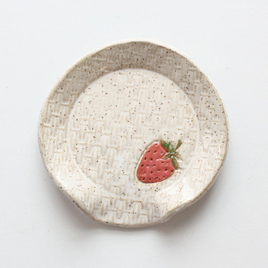 Strawberry Ceramic Spoon Rest - Made in the USA