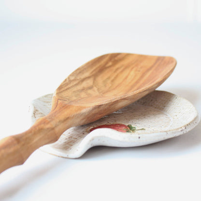 Strawberry Ceramic Spoon Rest - Made in the USA