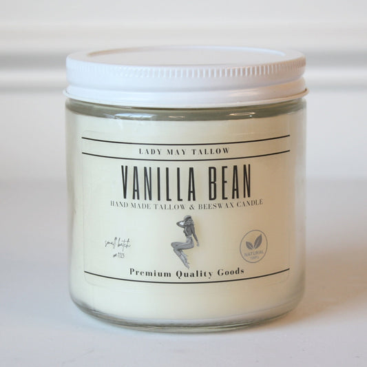 Tallow and Beeswax Candle - Vanilla Bean - Made in the USA