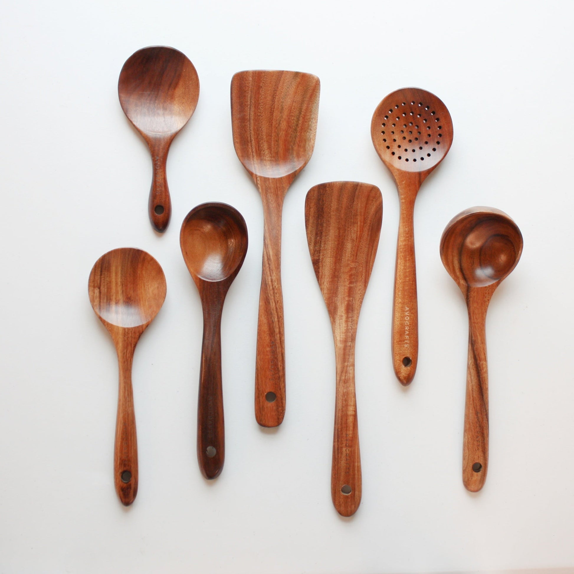 Teak Kitchen Utensils - 7 Piece Set - Made in the USA
