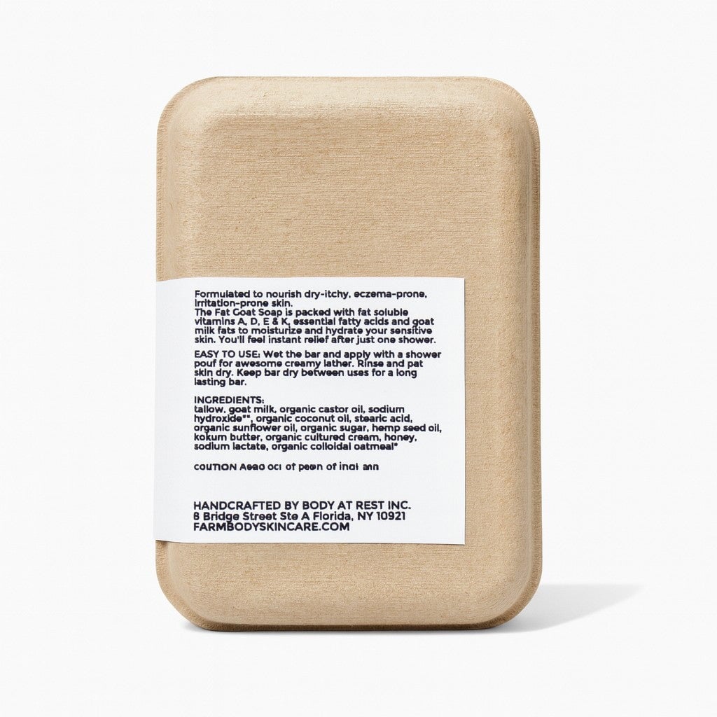 The Fat Goat - Tallow and Goat Milk Soap - Fragrance Free with Oatmeal - Made in the USA
