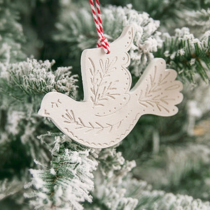 Turtle Dove Friendship Christmas Ornament - Gift Set of 2 - Made in the USA