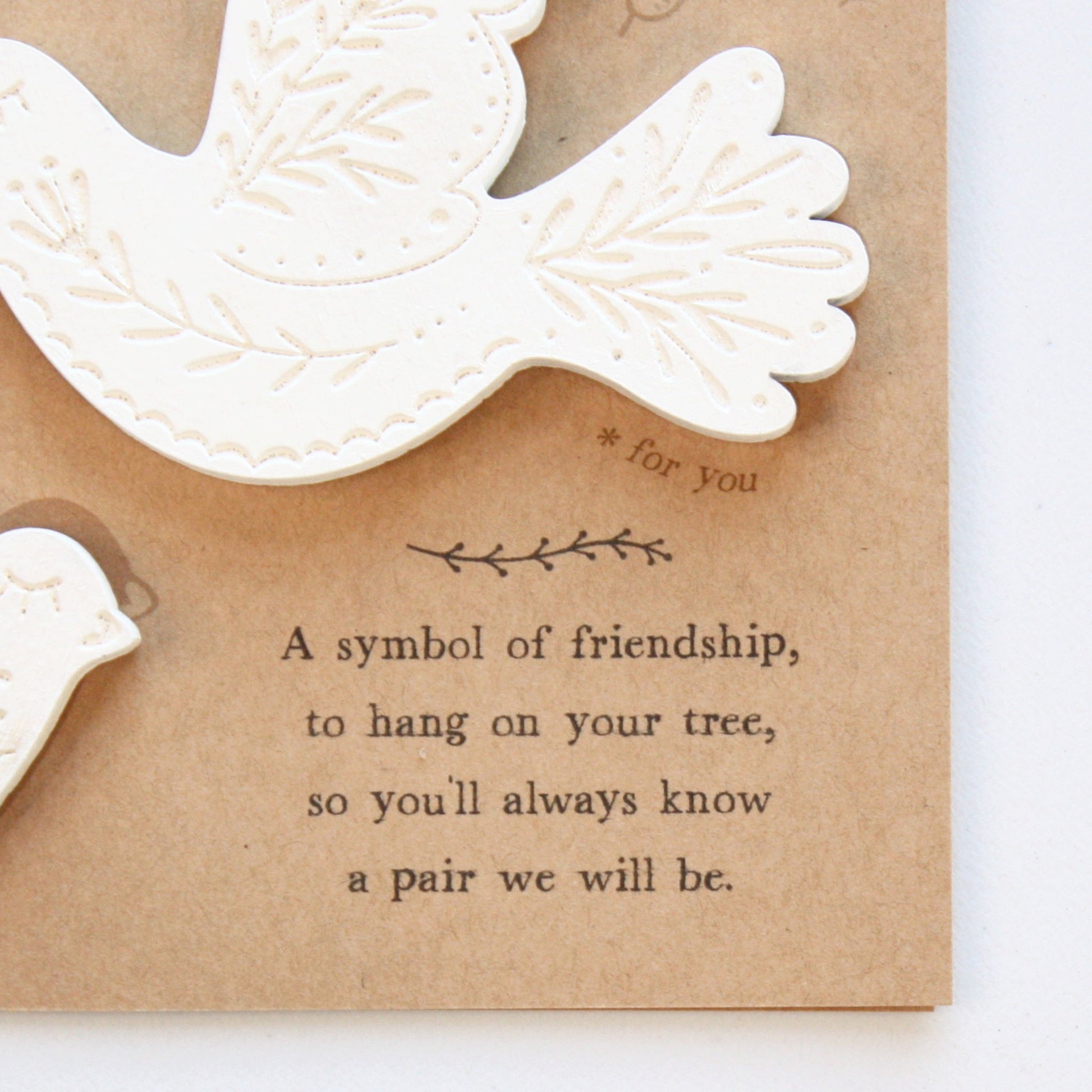 Turtle Dove Friendship Christmas Ornament - Gift Set of 2 - Made in the USA