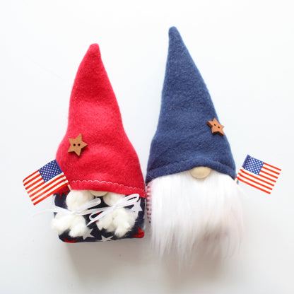 Pair of Handmade United We Stand Gnomes Couple - Made in the USA