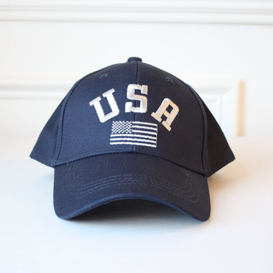 USA Flag Hat in Navy - Made in the USA