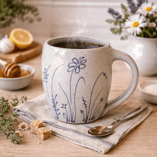 Wildflower Hand Painted Pottery Mug - Made in the USA
