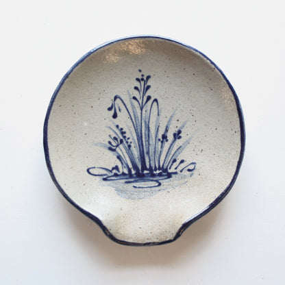Wildflower Hand Painted Pottery Spoon Rest - Made in the USA