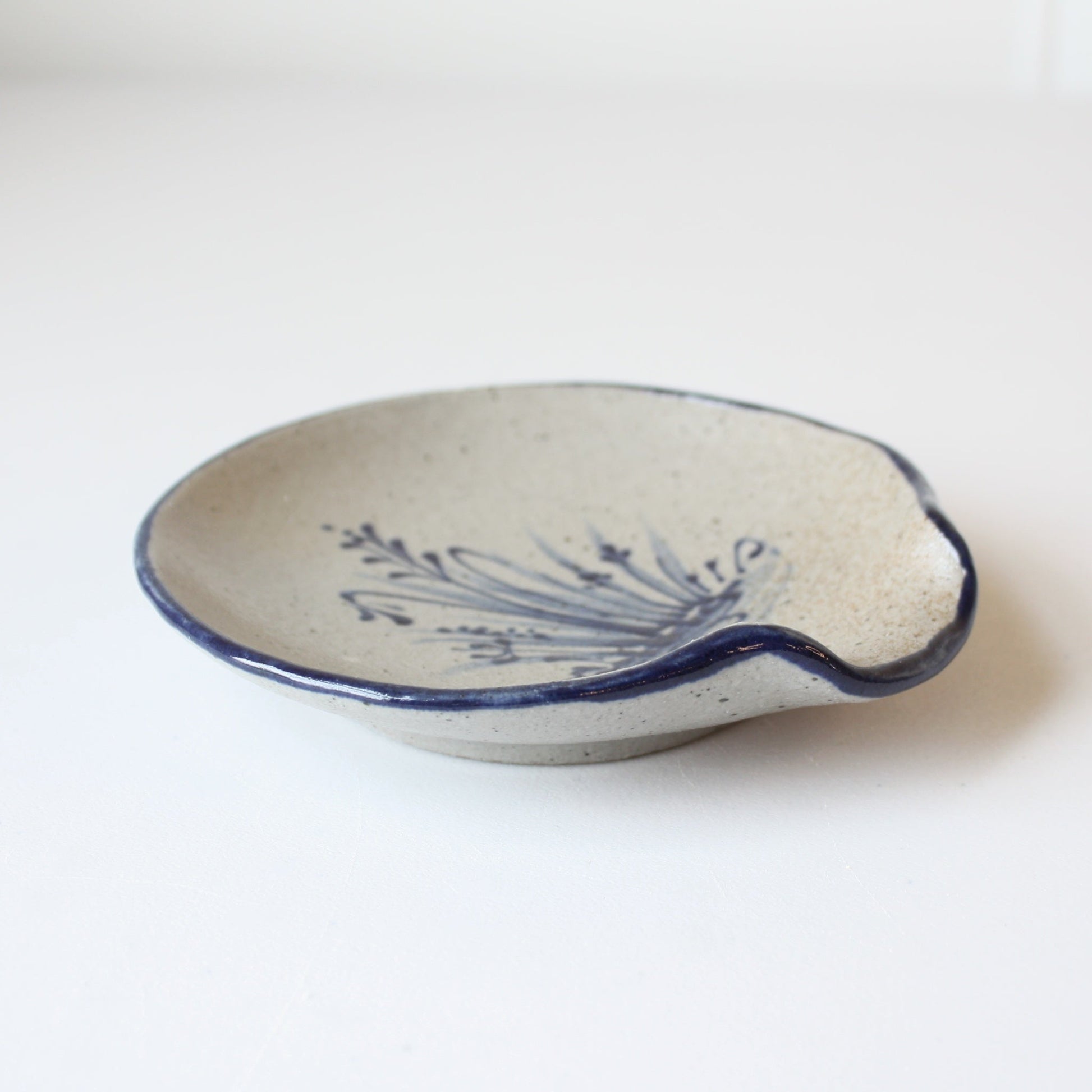 Wildflower Hand Painted Pottery Spoon Rest - Made in the USA