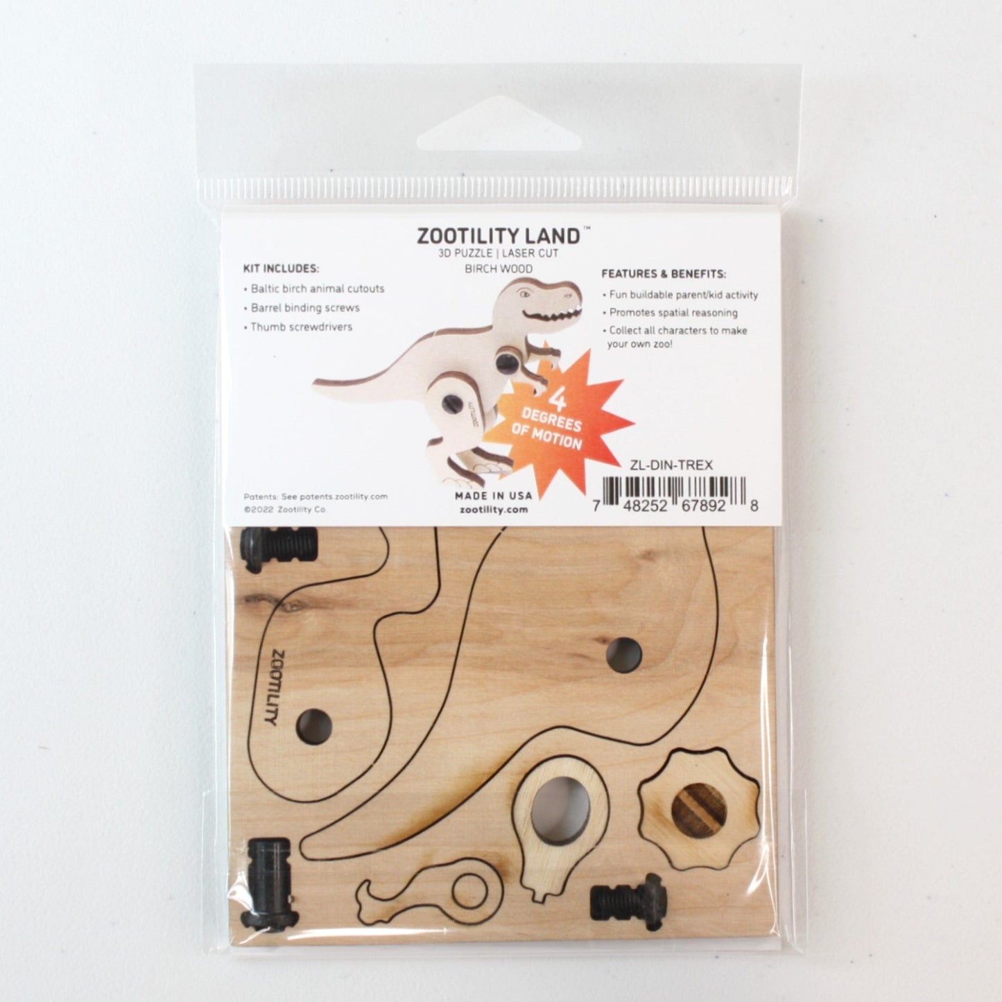 Wooden 3d Puzzle T-Rex - Made in the USA