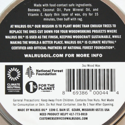 Walrus Oil - Wood Wax - Made in the USA