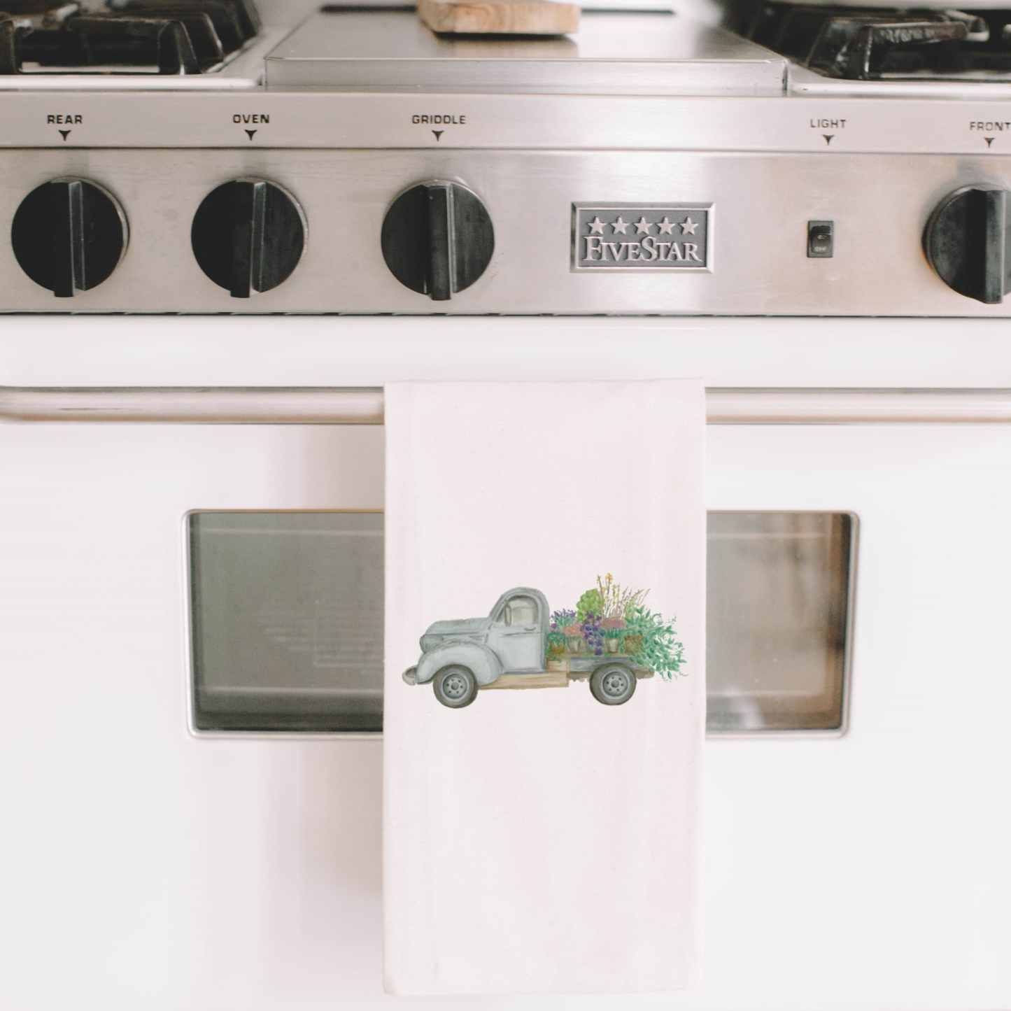 Floral Truck Tea Towel - Made in the USA