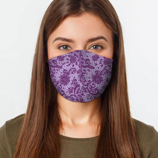 Purple Lace Face Cover - Made in the USA