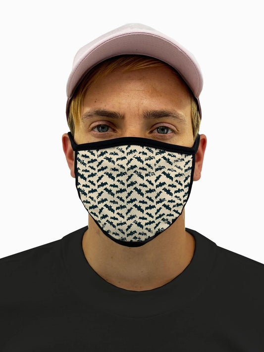 Bats Pattern Mask with Filter Pocket - Made in the USA