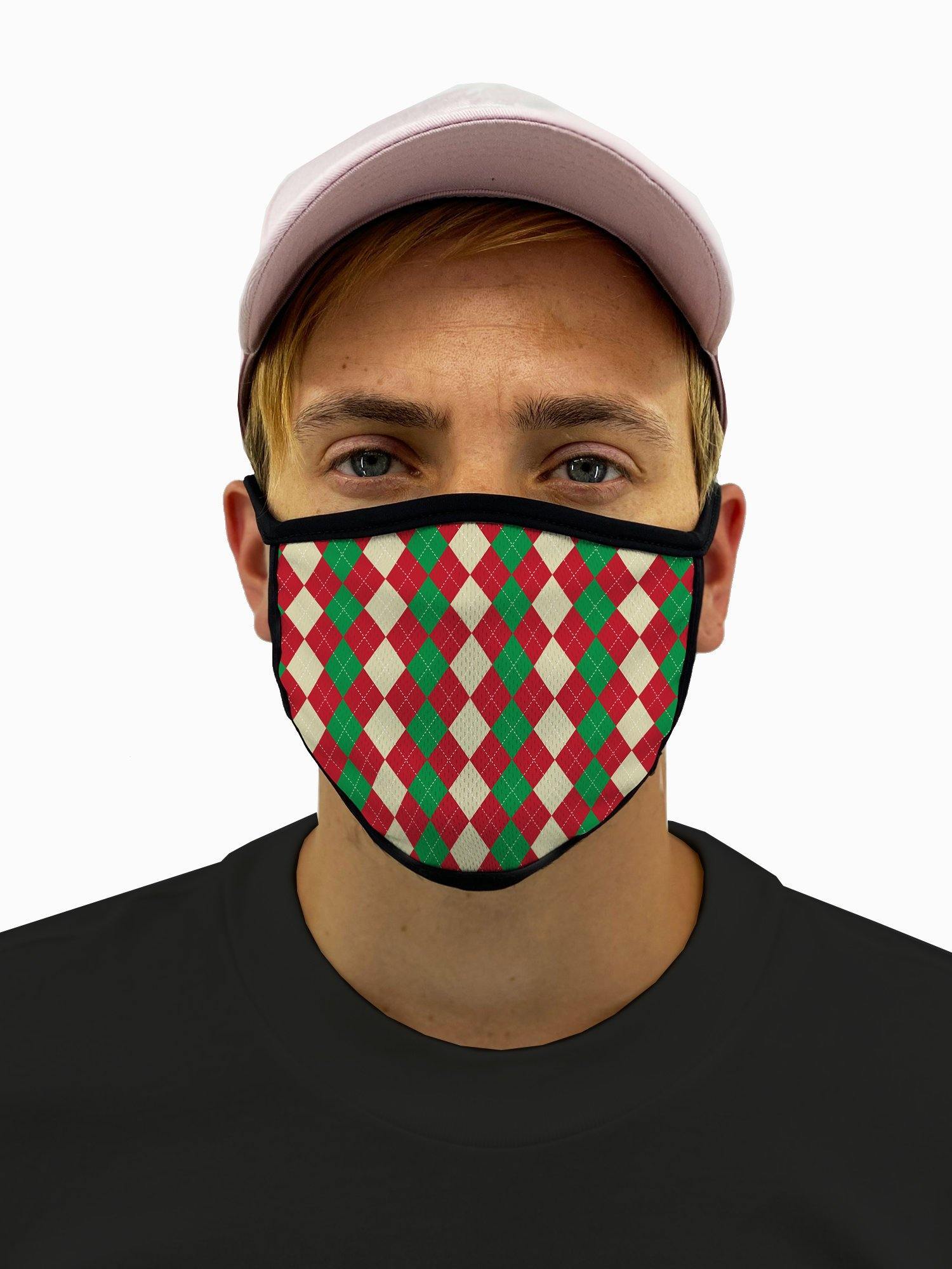 Holiday Wrap Mask with Filter Pocket - Made in the USA