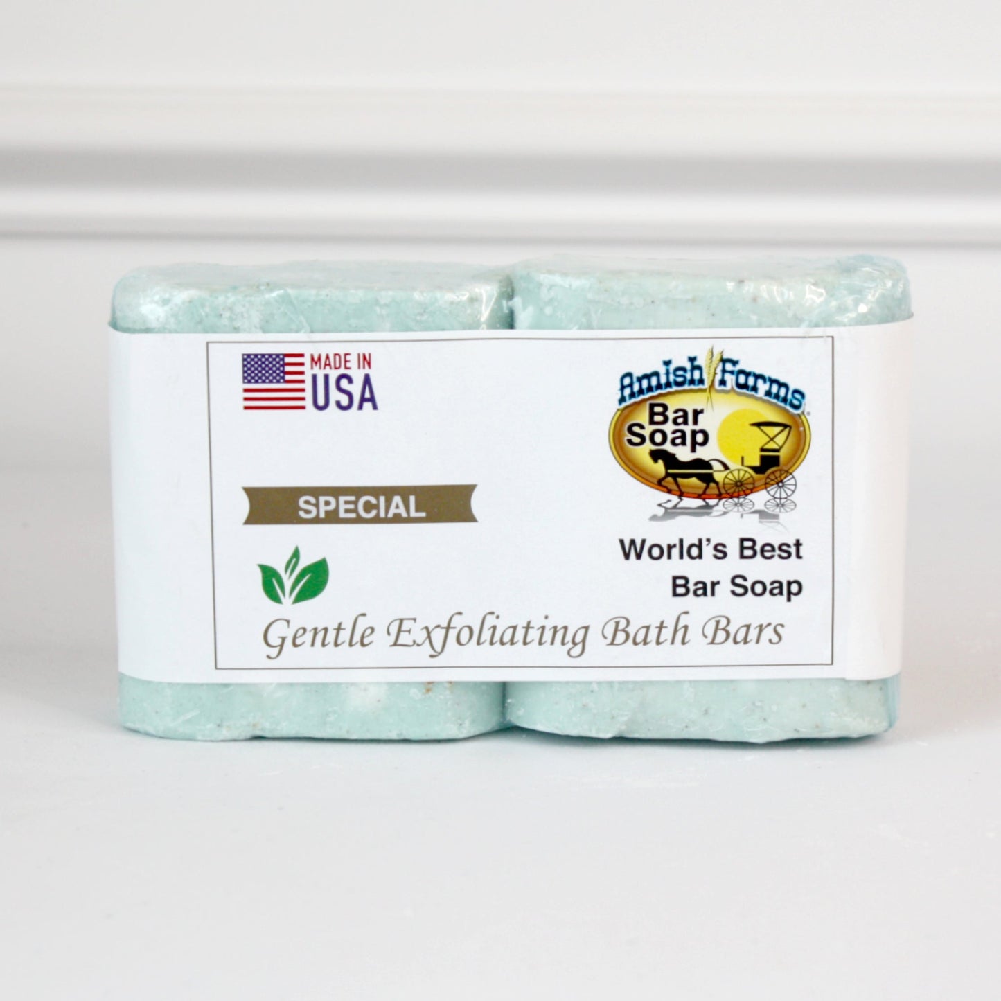 Amish Farms 2 Gentle Exfoliating Bath Bars - Made in the USA
