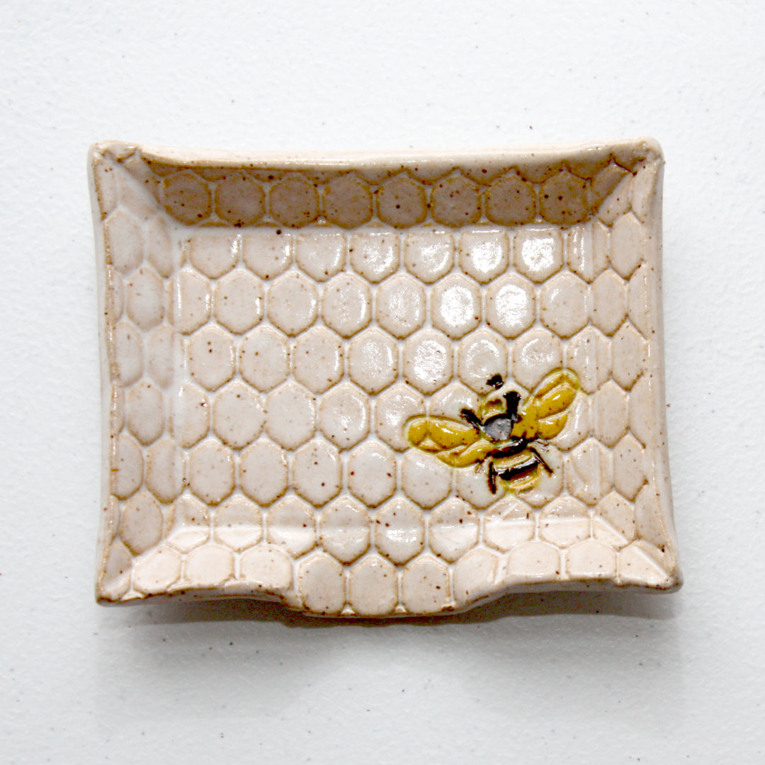 Bee Ceramic Soap Dish - Made in the USA