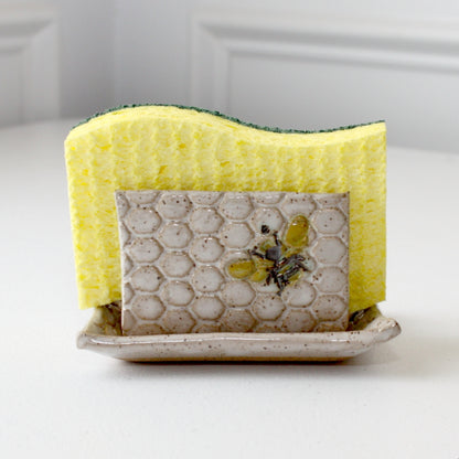 Bee Ceramic Sponge Holder - Made in the USA
