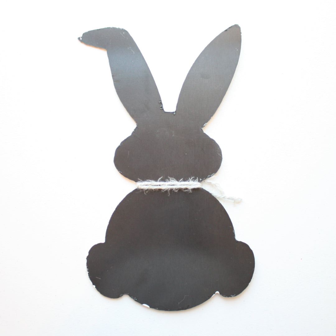White Bunny Cutout with Pink Heart Tail - Made in the USA