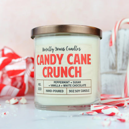 Novelly Yours - Candy Cane Crunch Soy Candle - Made in the USA