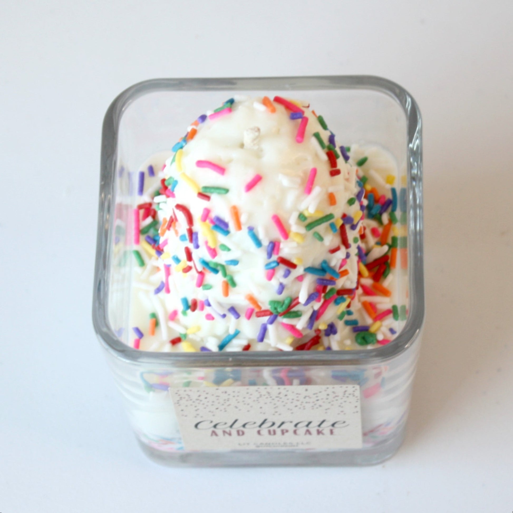Celebrate and Cupcake Vanilla Soy Candle with Sprinkles - Made in the USA