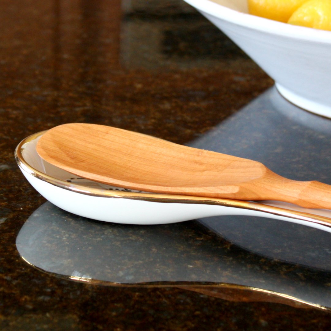 Ceramic Magnolia Spoon Rest - Made in the USA