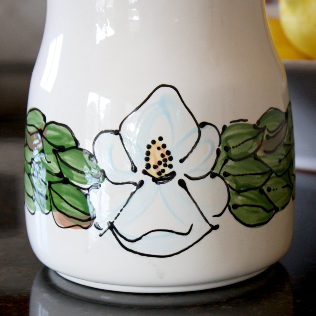 Ceramic Magnolia Utensil Holder - Made in the USA