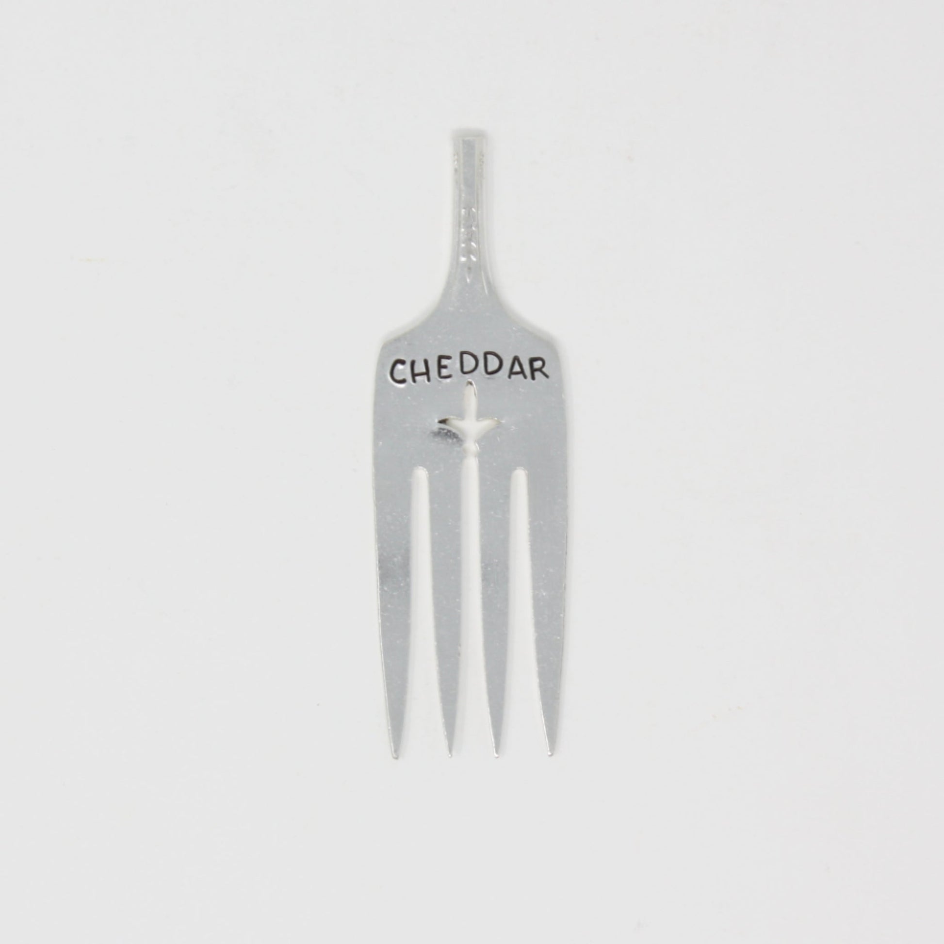 Vintage Fork Cheese Markers  Set - "Cheddar" "Gouda" "Jack" and "Swiss" - Made in the USA