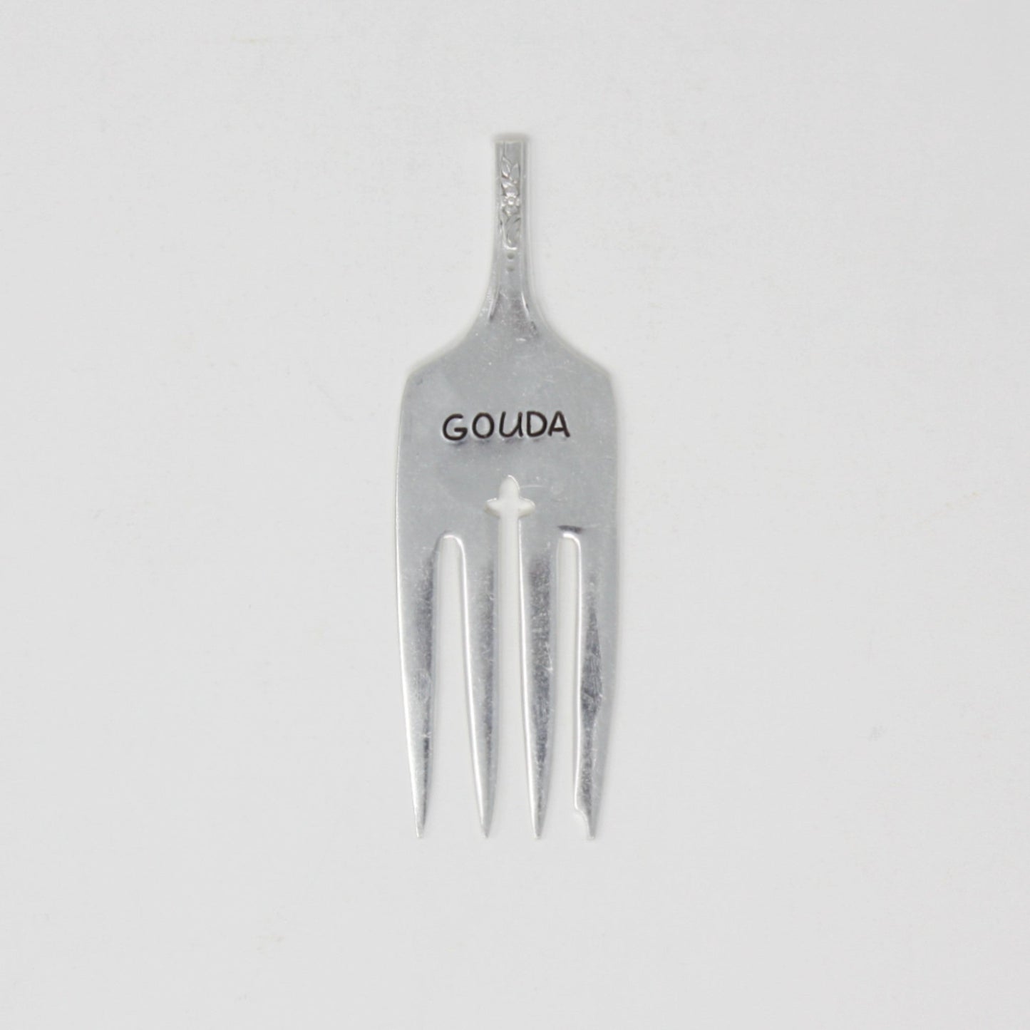 Vintage Fork Cheese Markers  Set - "Cheddar" "Gouda" "Jack" and "Swiss" - Made in the USA