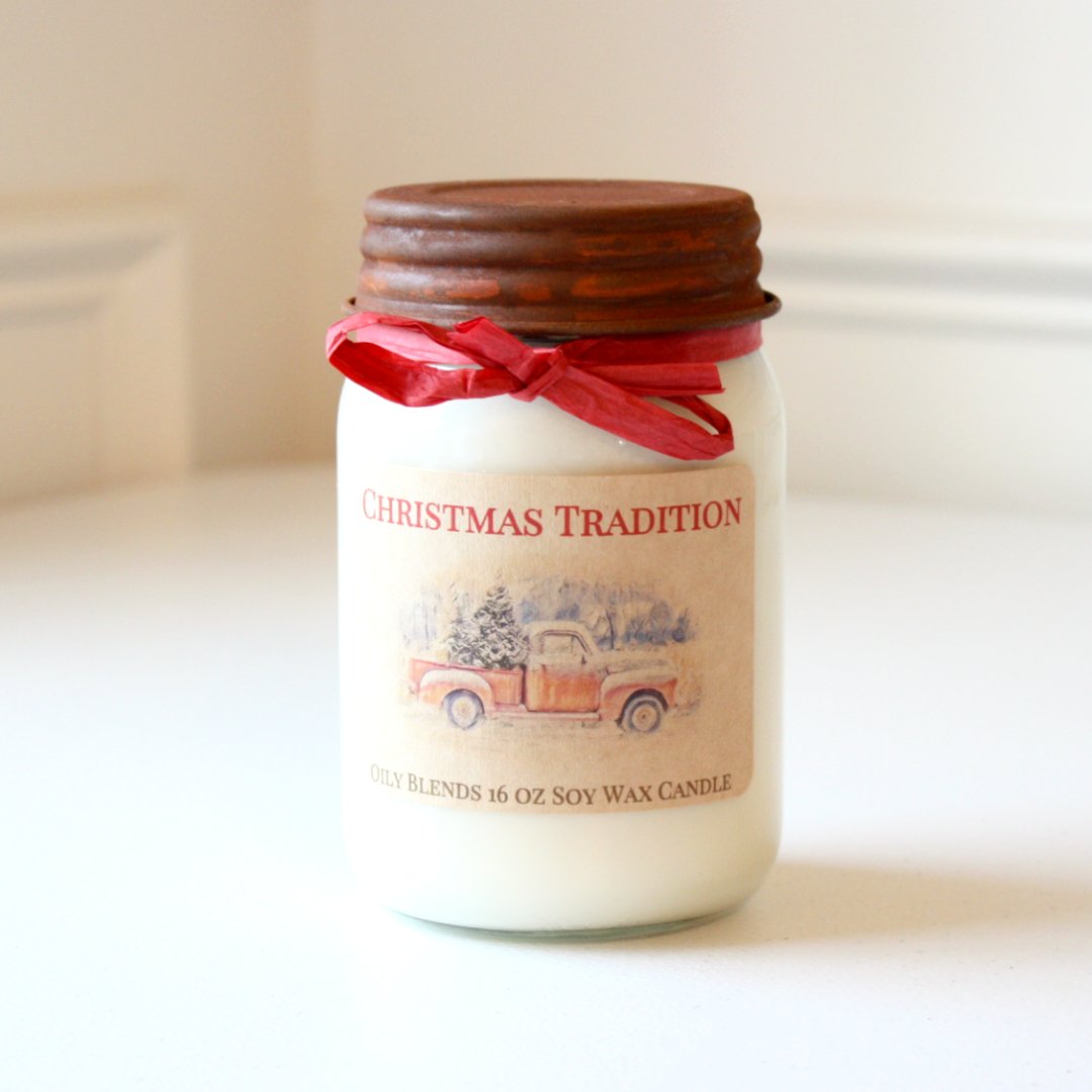 Christmas Tradition - Cotton Wick Soy Candle - Made in the USA
