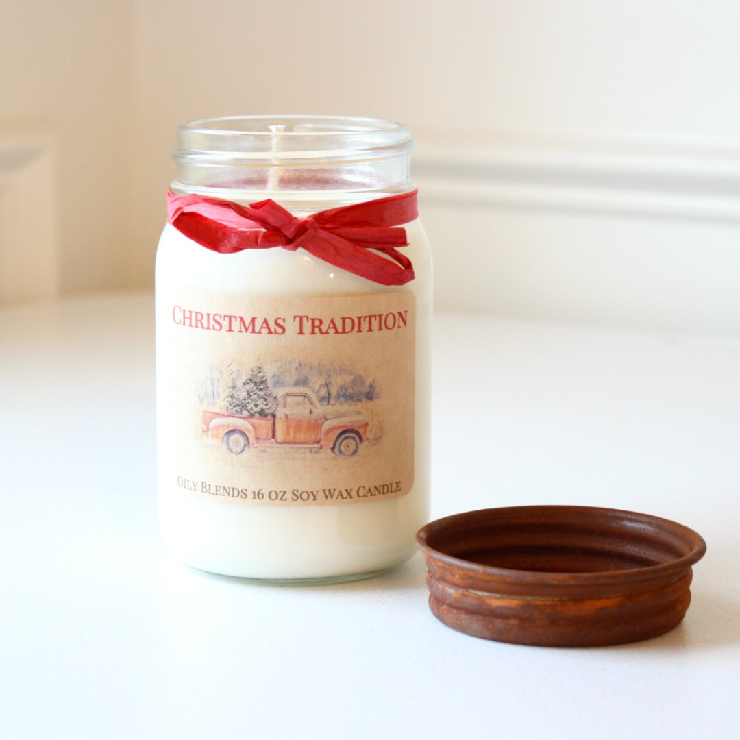 Christmas Tradition - Cotton Wick Soy Candle - Made in the USA