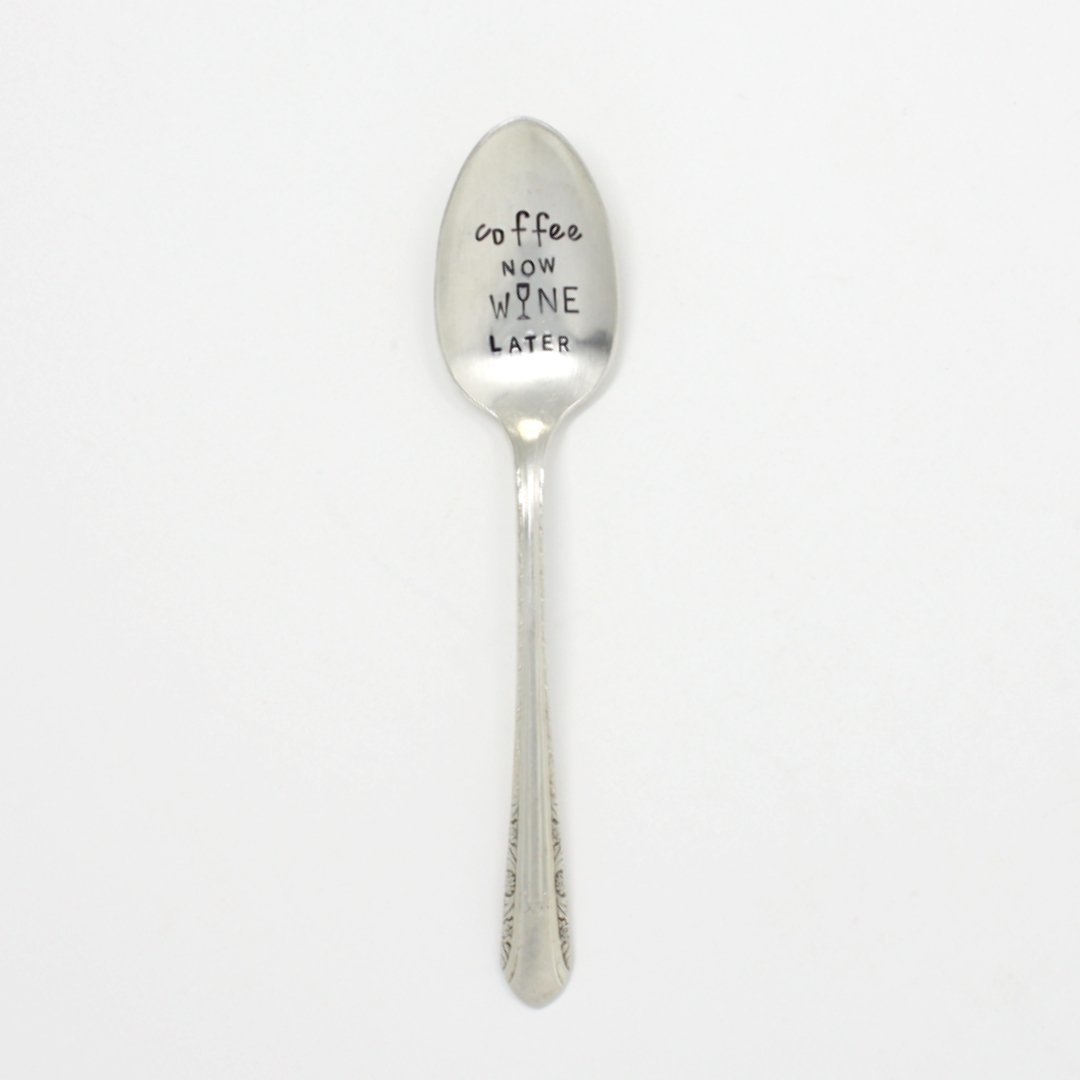 Vintage Spoons - Coffee Now Wine Later - Made in the USA