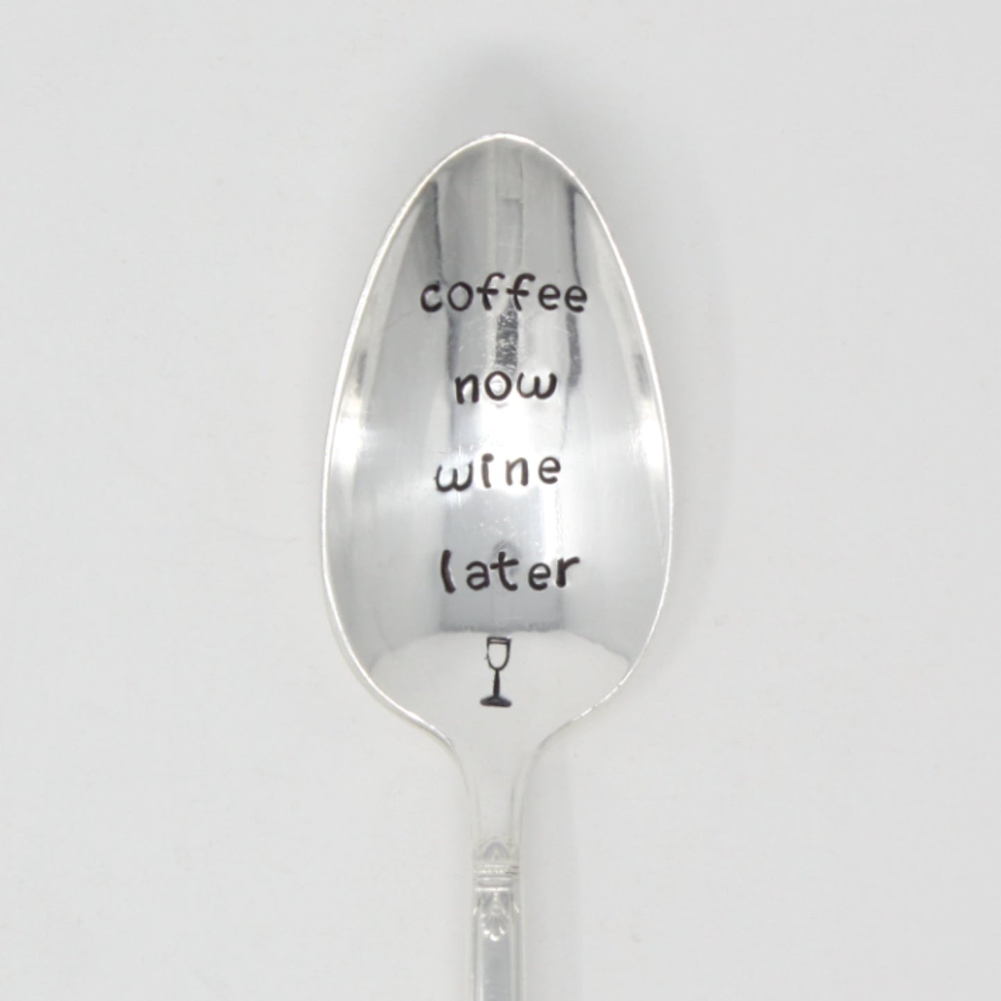 Vintage Stamped Spoons - Coffee Now Wine Later - Made in the USA