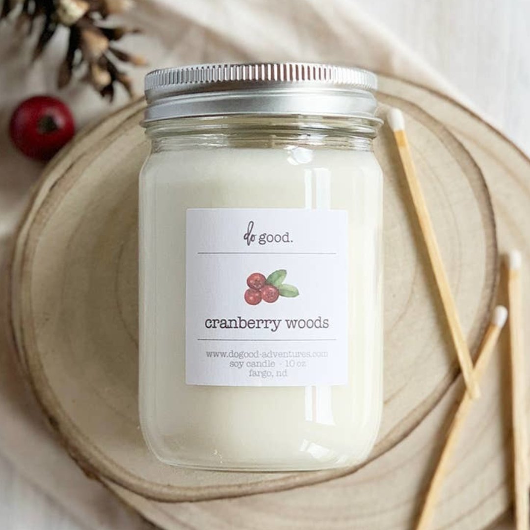 Mason Jar Soy Candle - Cranberry Woods - Made in the USA