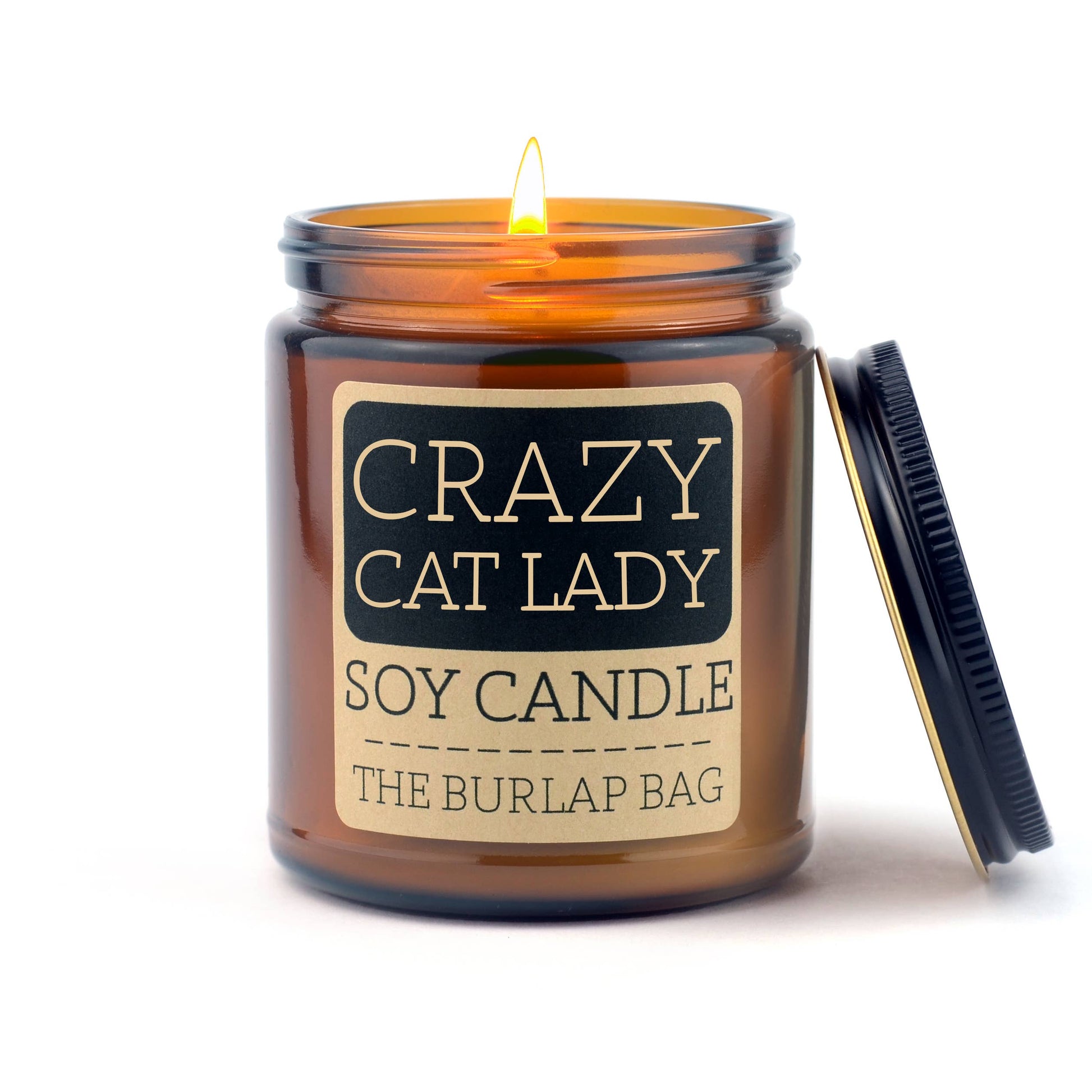 The Burlap Bag Soy Candle - Crazy Cat Lady - Made in the USA