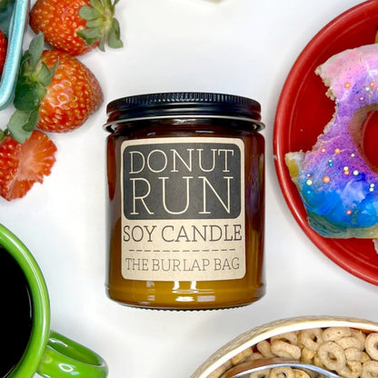 The Burlap Bag Soy Candle - Donut Run - Made in the USA