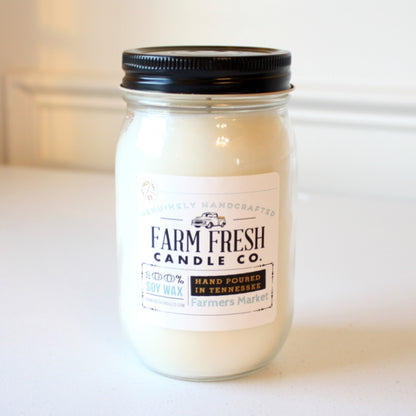 Farm Fresh Candle Co - Mason Jar Soy Candle - Farmers Market - Made in the USA