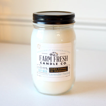 Farm Fresh Candle Co - Mason Jar Soy Candle - Lavender Fields - Made in the USA