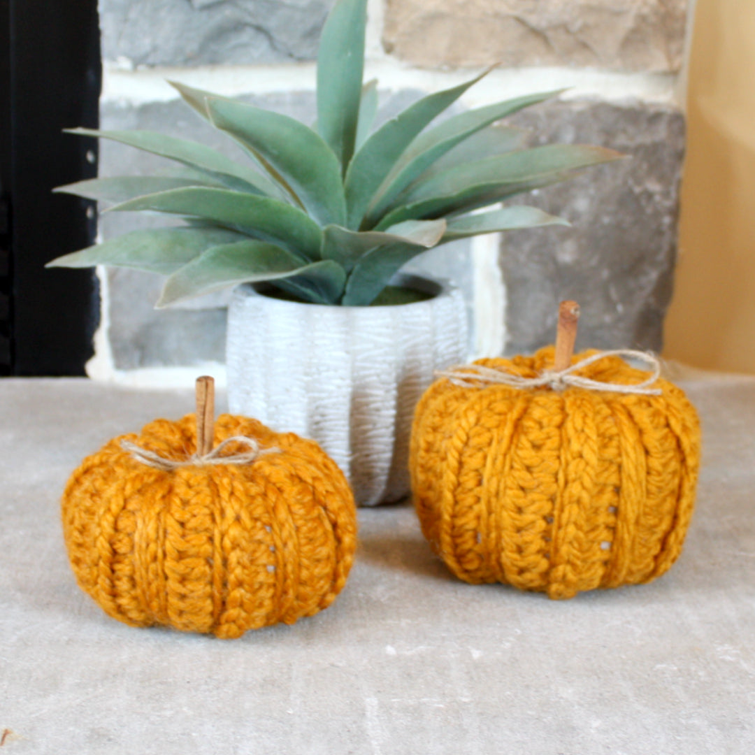 Farmhouse Décor - Crocheted Pumpkins - Made in the USA