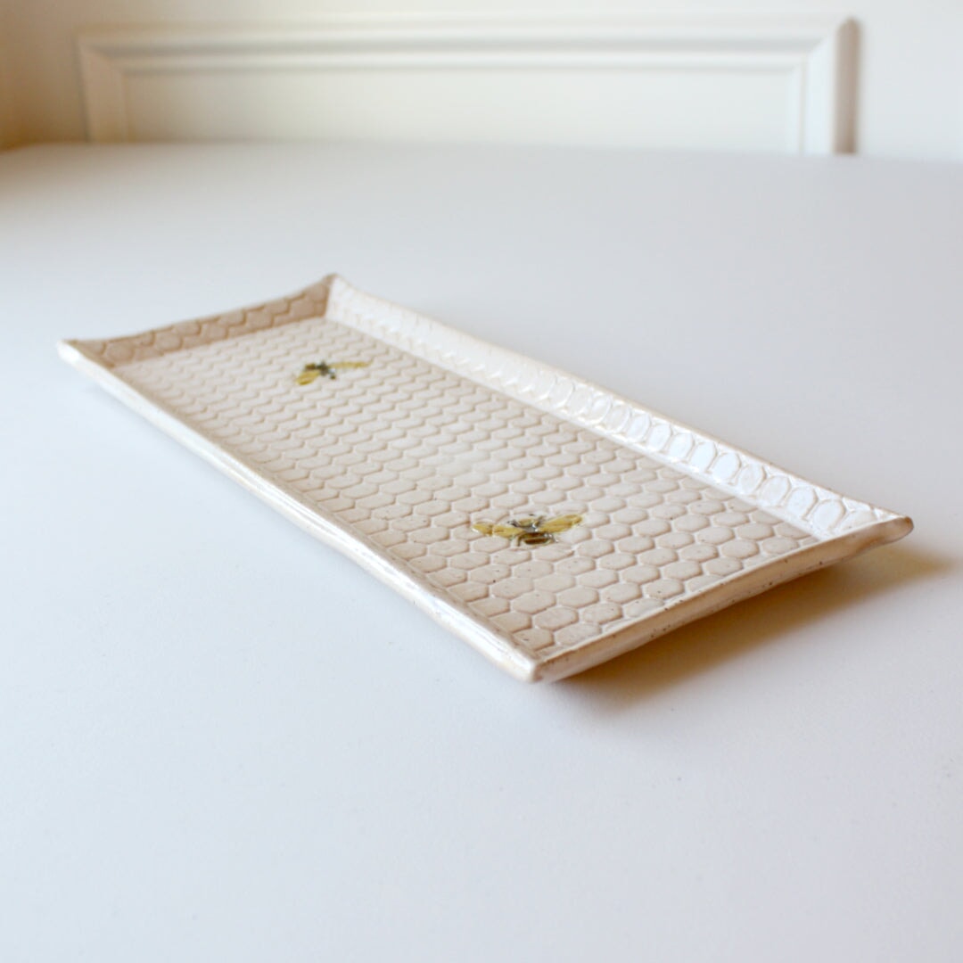Bee Ceramic Platter - Made in the USA
