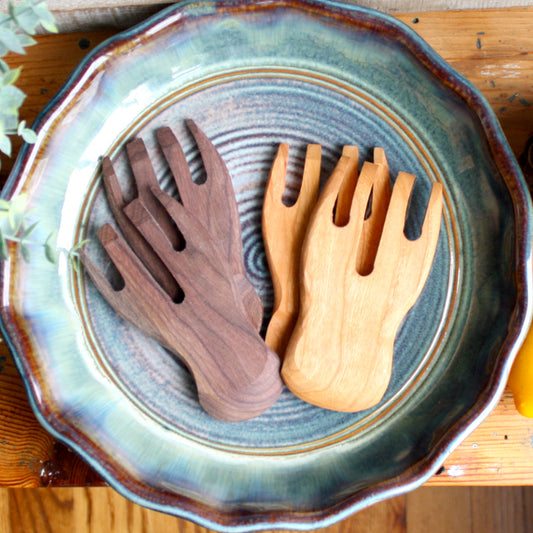 Handmade Wood Salad Claws and Pasta Claws - Made in the USA