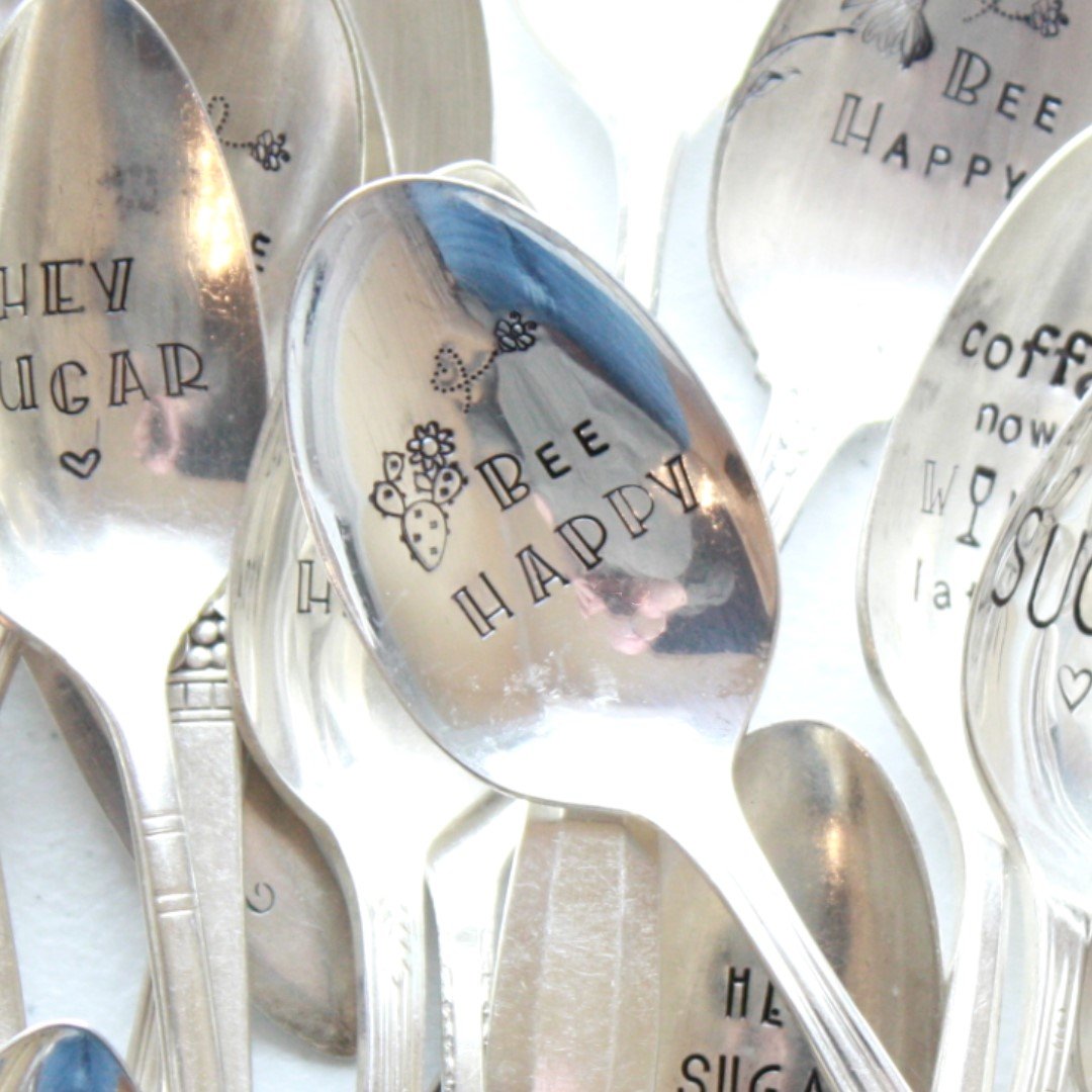 Vintage Spoons - Bee Happy - Made in the USA