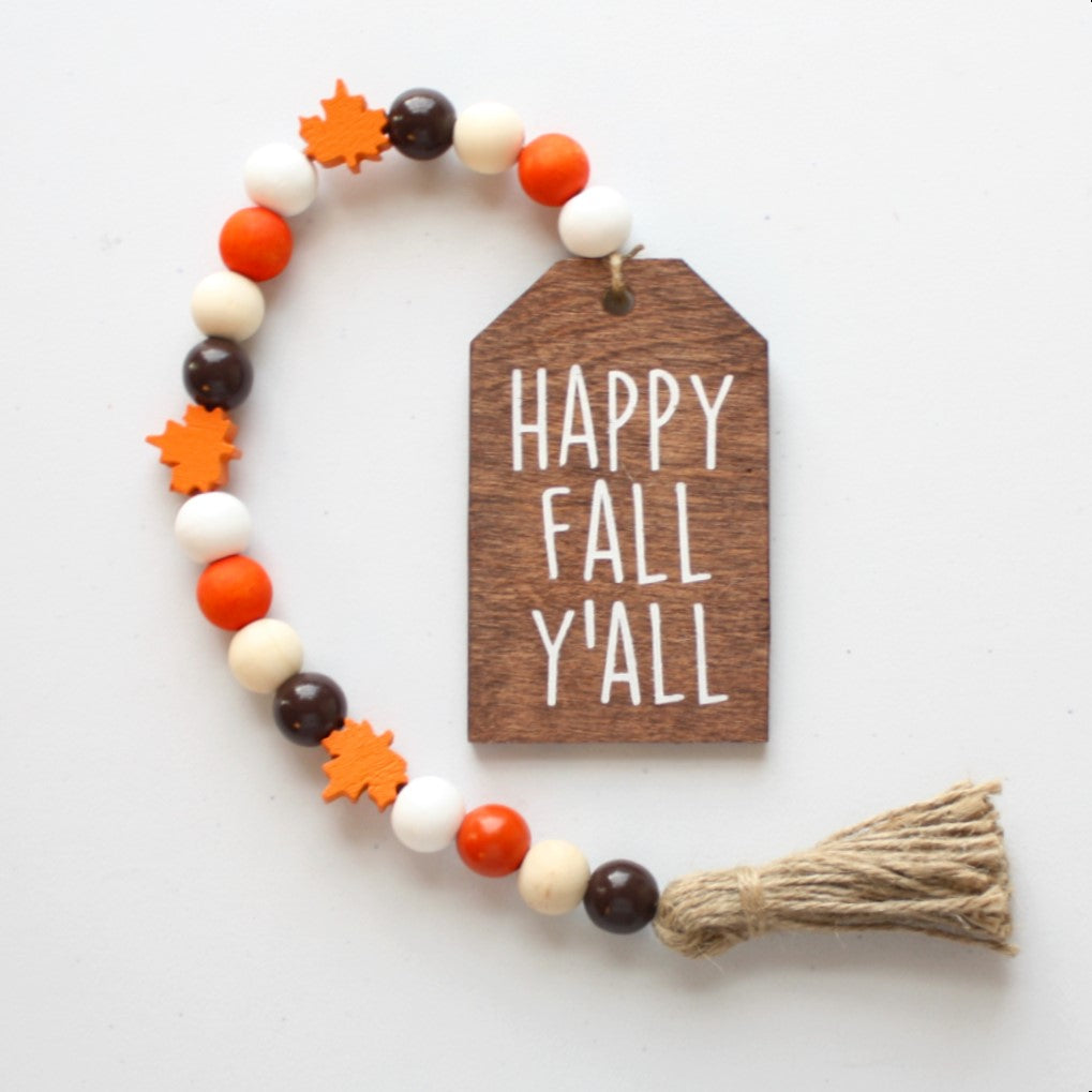 Happy Fall Y'all Beaded Garland - Made in the USA