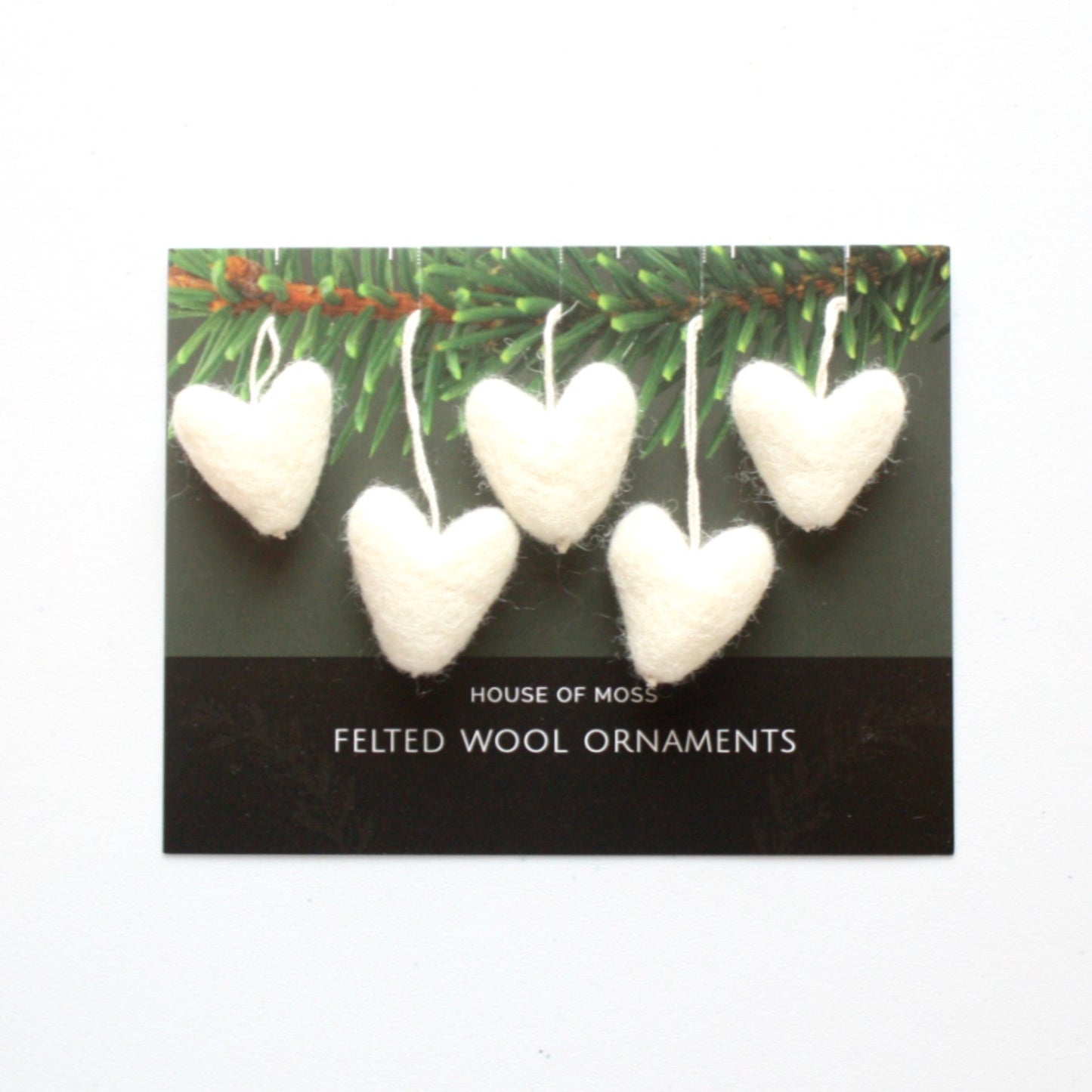 Felted Wool Mini Heart Ornaments - Made in the USA